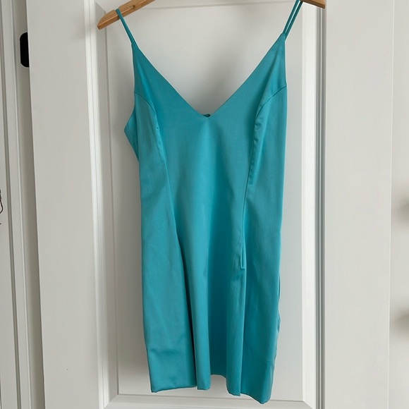 LUX Blue Mini dress with pockets. Size Medium - Picture 2 of 2